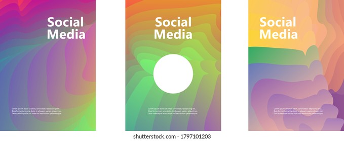Abstract liquid and fluid poster and cover design. social media template, Minimal geometric pattern gradients backgrounds. Eps10 vector.