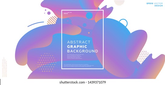 Abstract liquid fluid shapes. Dynamic composition with trendy flat geometric elements. Gradient banner template for modern covers and presentations. Eps10 vector illustration