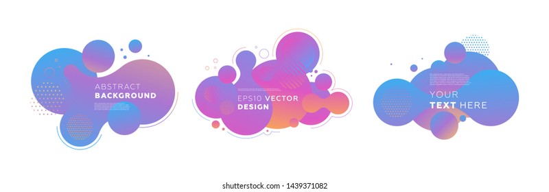 Abstract liquid fluid shapes. Dynamic composition with trendy flat geometric elements. Gradient banner template for modern covers and presentations. Eps10 vector illustration