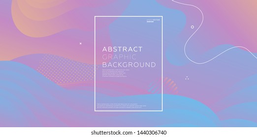 Abstrakte flüssige Formen. Dynamische Komposition mit trendigen, flachen geometrischen Elementen. Gradient Banner Vorlage für moderne Cover und Präsentationen. Eps10 Vektorgrafik