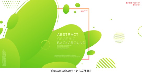 Resumen de las formas de fluidos líquidos. Composición dinámica con elementos geométricos planos de moda. Plantilla de banner degradado para portadas y presentaciones modernas. Ilustración vectorial Eps10