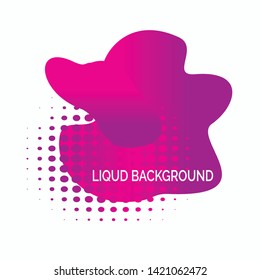 Abstract liquid form. Liquid design. Gradient waves are isolated with geometric lines, dots