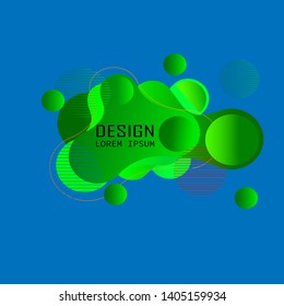 Abstract liquid form. Liquid design. Isolated gradient waves with geometric lines.- vector