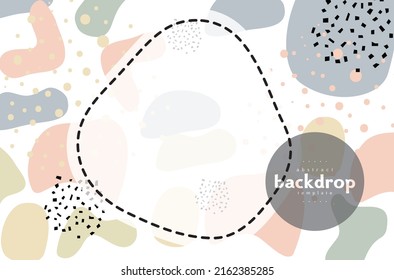 abstract liquid frame with particle dots liquid shape on white backdrop can be use for product lable for food and beverage package design technology product notebook cover