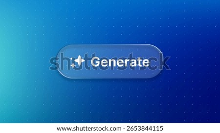Abstract liquid glass button for web interface design and creative digital concepts. Minimalistic geometric gradient background vector art.
