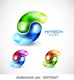 Abstract liquid glass shape icon