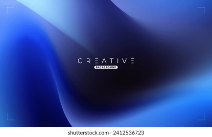 Abstract liquid gradient Background. Black and Blue Fluid Color Gradient. Design Template For ads, Banner, Poster, Cover, Web, Brochure, Wallpaper, and flyer. Vector.