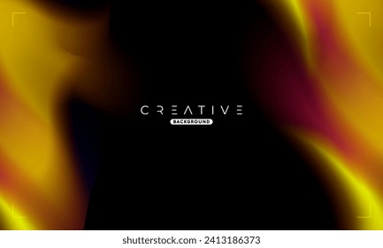 Resumen de gradiente líquido fondo. Gradiente de color de fluido negro y dorado. Plantilla de diseño para anuncios, banner, afiche, portada, web, folleto, fondo de escritorio y volante. Vector.