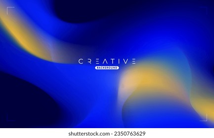 Resumen de gradiente líquido fondo. Gradiente de color fluido azul y amarillo. Plantilla de diseño para anuncios, banner, afiche, portada, web, folleto, fondo de escritorio y volante. Vector.