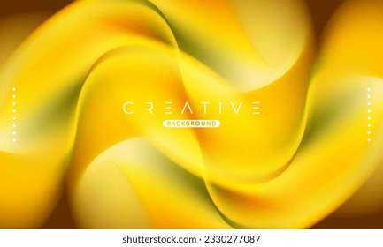 Abstract liquid gradient Background. Fluid color mix. Yellow vivid Color blend. Modern Design Template For Your ads, Banner, Poster, Cover, Web, Brochure, and flyer. Vector Eps 10
