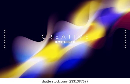 Resumen de gradiente líquido fondo. Mezcla de colores fluidos. Mezcla de colores vivos amarillos y azules. Plantilla de diseño moderna para sus anuncios, banner, afiche, portada, web, folleto y volante. Vector Eps 10