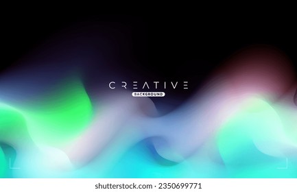 Abstract liquid gradient Background. Green and Black Fluid Color Gradient. Design Template For ads, Banner, Poster, Cover, Web, Brochure, Wallpaper, and flyer. Vector.
