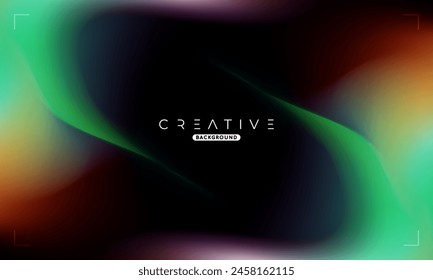 Abstract liquid gradient Background. Green and Orange Fluid Color Gradient. Design Template For ads, Banner, Poster, Cover, Web, Brochure, Wallpaper, and flyer. Vector.