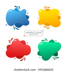 Abstract liquid with gradient color set for background template