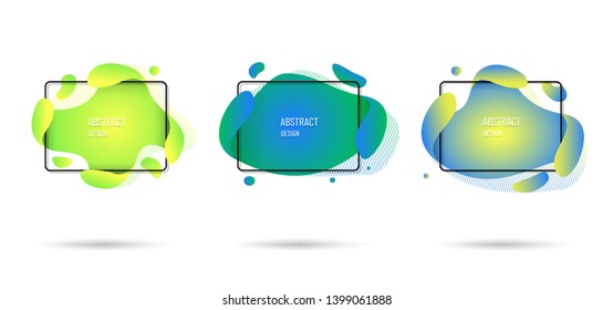 Abstract liquid gradient form. Modern graphic elements. Geometric shapes in memphis design style. Vector illustration.