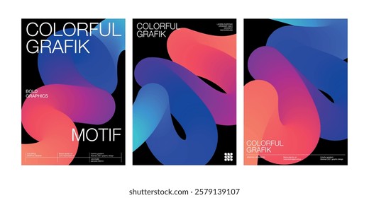 abstract liquid gradient realistic background cover fluid wave curve bold line colorful modern style wavy blend effect layout collection poster template