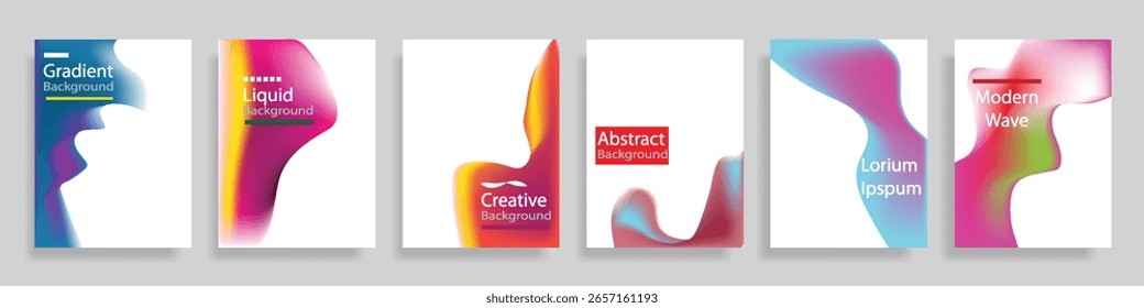 Abstract liquid, gradient shapes, futuristic covers template Design, for annual report presentation. vector design illustration background