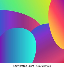 Abstract liquid gradient shapes. Set of free modern graphic elements. Template of fluid organic forms. The transition of colors in the well-known social network. Vector illustration EPS10
