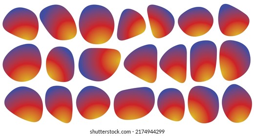 Abstract liquid gradient shapes. Set of free modern graphic elements. Template of fluid organic forms. The transition of colors in the well-known social network. Vector illustration EPS10