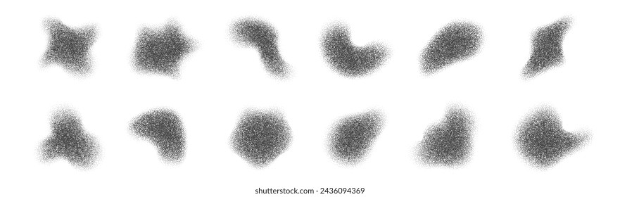 abstract liquid grainy various shapes, Stipple doodle design fluid background.