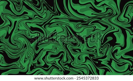 Abstract Liquid Green and Black Marble Background