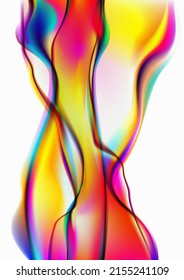 Resumen de forma de gradiente holográfico líquido. Elemento de diseño de vectores 3D.