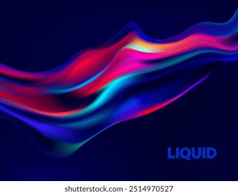 Forma de gradiente holográfico líquido abstrato. Elemento de design de vetor 3D.