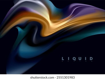Forma de gradiente holográfico líquido abstrato. Plano de fundo do vetor 3D