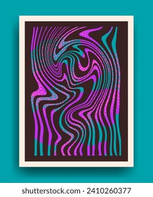Abstract liquid holographic lines dark background