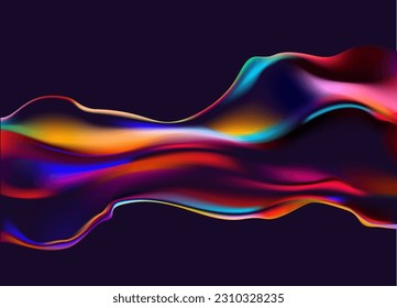 Abstract liquid holographic shape. Colorful fluid design element.