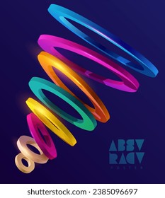 Abstract liquid holographic shape. Colorful fluid design elements on dark background. Vector 3D background. The image was created without the use of any form of AI.