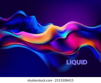 Forma holográfica líquida Abstractas. Elemento de diseño fluido colorido.