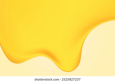 Abstract liquid honey texture, yellow, gold holographic liquid oil textured background with copy space. Fluid organic forms, smooth fluid gel, collagen, serum