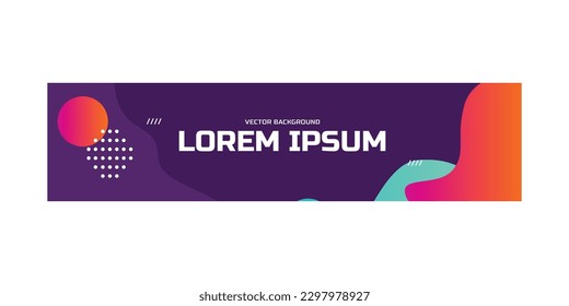 Abstract liquid horizontal banner template isolated