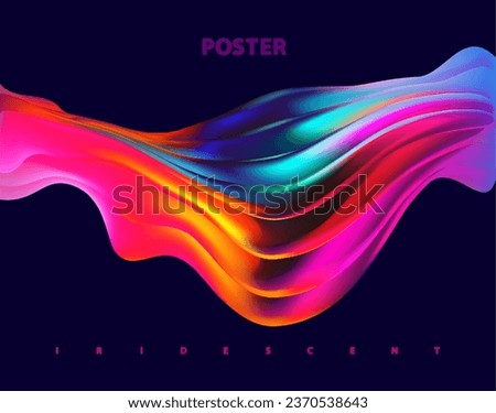Abstract liquid iridescent background. Colorful 3D fluid lines.