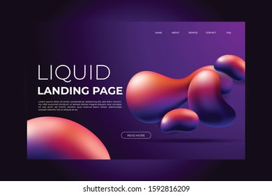 Abstract liquid landing page template