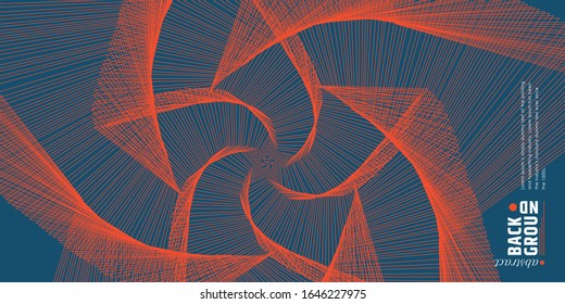 Abstract Liquid lines background with orange and blue color