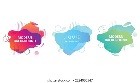 Abstract Liquid Logo Shape. Water Paint Design, Abstract Modern Element Vector. Colored Gradient.Illustration Banner Abstract Gradient Liquid Shape