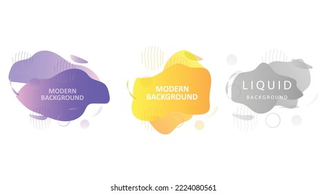 Abstract Liquid Logo Shape. Water Paint Design, Abstract Modern Element Vector. Colored Gradient.Illustration Banner Abstract Gradient Liquid Shape