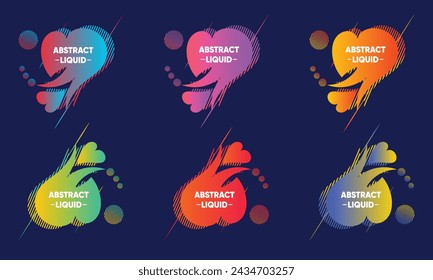 Abstract liquid love shape set