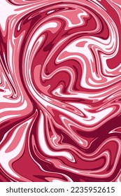 Abstract liquid marble background in a trendy color of the 2023 year Viva Magenta. Vector graphics