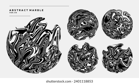 Abstract liquid marble circle design collection.