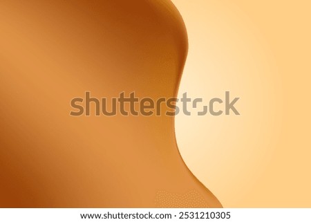 Abstract liquid milk chocolate texture, rich brown smooth fluid gradient, jelly or pudding textured background with copy space. Flowing organic forms, elegant glowing gel or oil, serum product display