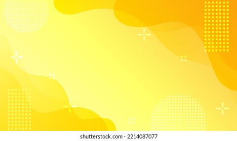 Abstract liquid neon fresh memphis background yellow. Bright color fluid backdrop wallpaper business card web banner design geometric form melted gradient billboard ads hipster cyber trendy vector