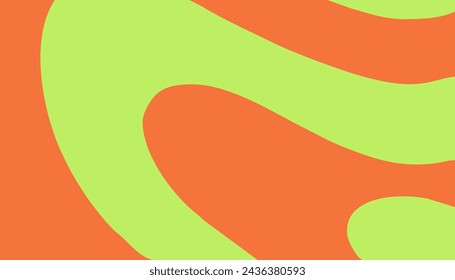 Abstract liquid on green and orange color background