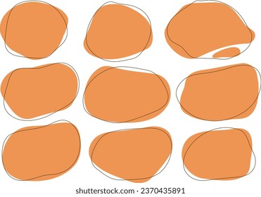 abstract liquid orange shapes isolated, content for text