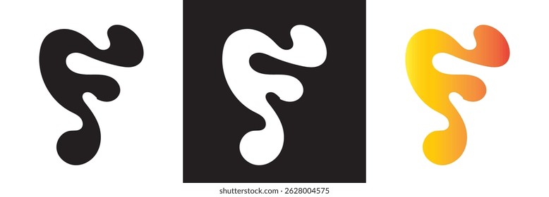 Abstract Liquid Organic Shapes with black, white and Gradient.  Vector illustration. isolated on white and black background. EPS 10