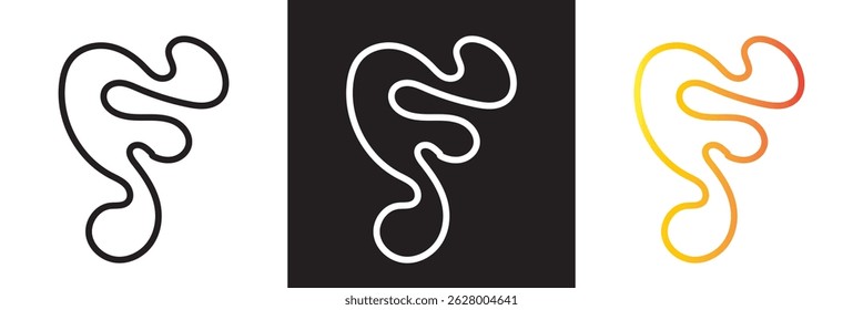 Abstract Liquid Organic Shapes with black, white and Gradient.  Vector illustration. isolated on white and black background. EPS 10