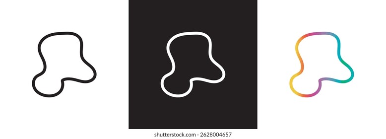Abstract Liquid Organic Shapes with black, white and Gradient.  Vector illustration. isolated on white and black background. EPS 10