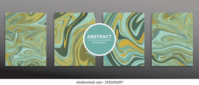 Abstract liquid painting with combination green color with core circle add to the impression of elegance. suitable for use as book cover, banner, calender, and old other business. Vector EPS 10.